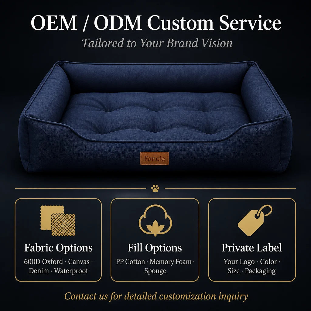 Waterproof Oxford Cloth Pet Sofa Bed Scratch-Resistant Fabric PP Cotton High Resilience Easy Hair Removal Non-Slip Base