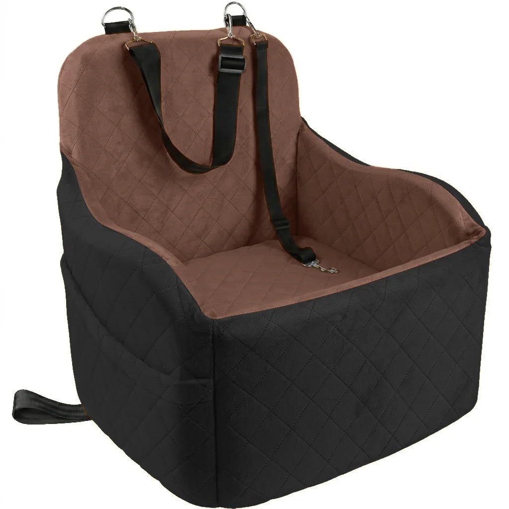 Car Safety Seat for Small Dogs with Storage Bag - Removable, Washable Pet Booster Seat with Seatbelt, Suitable for Travel