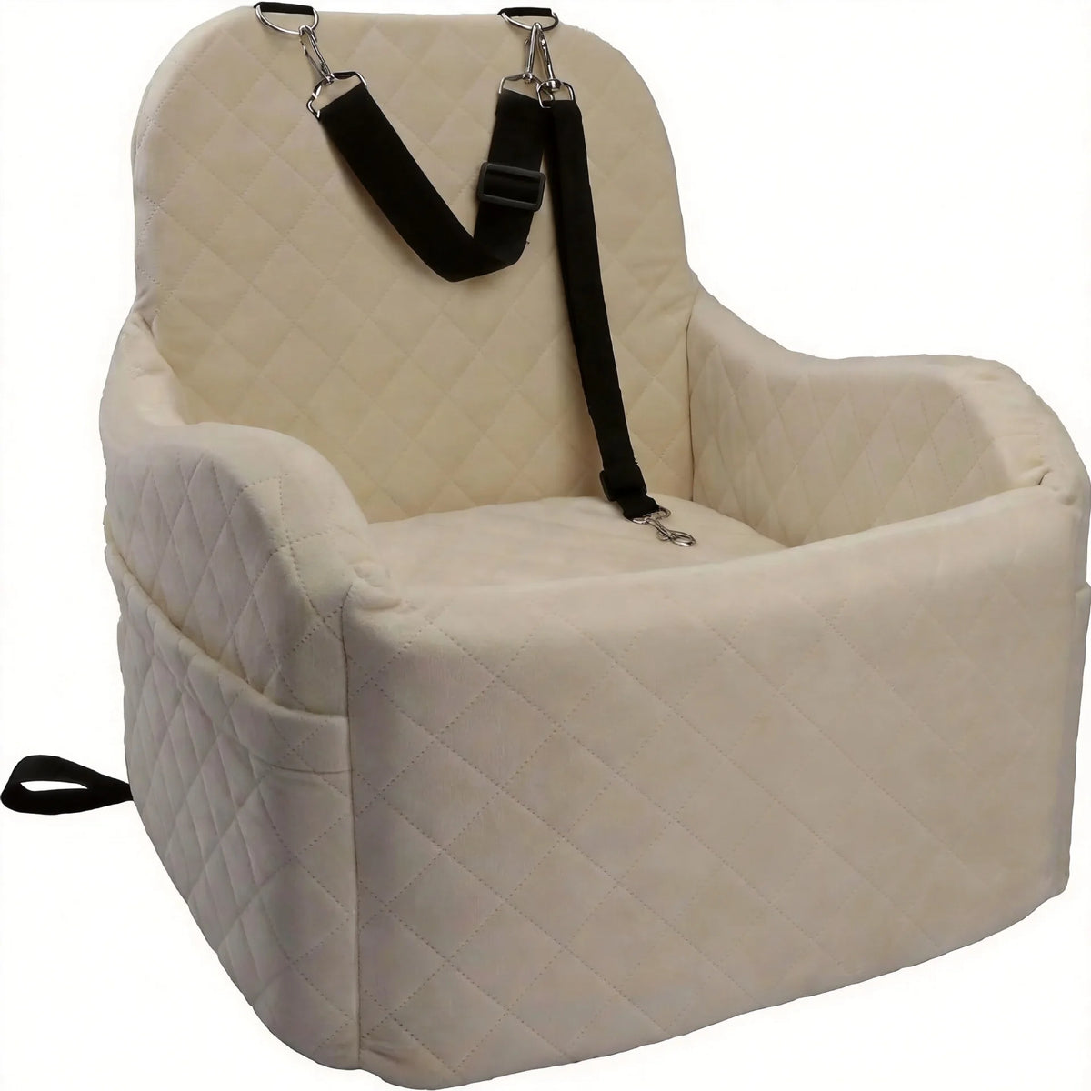 Car Safety Seat for Small Dogs with Storage Bag - Removable, Washable Pet Booster Seat with Seatbelt, Suitable for Travel