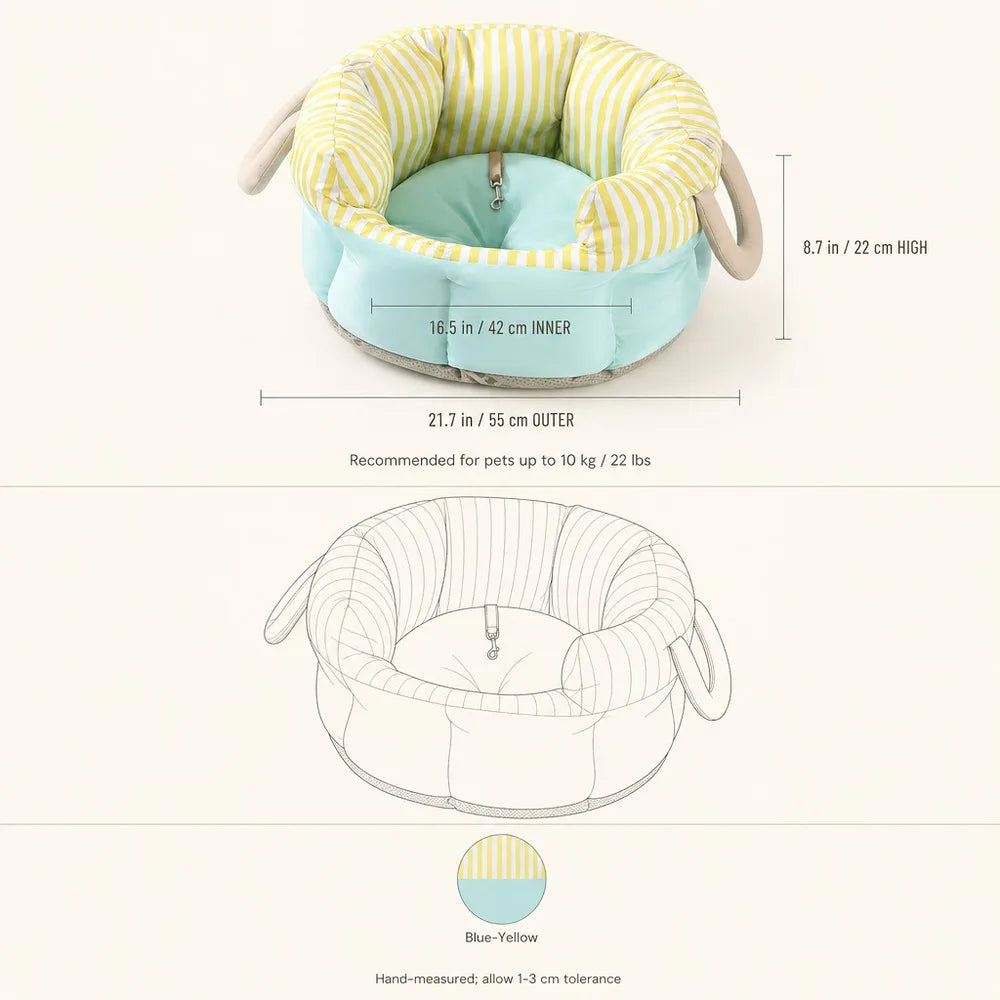 Multi-functional pet car seat, harness and small dog bed