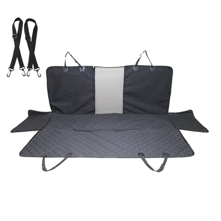 Quilted dog car seat covers with hammock and bench styles, suitable for the rear seat