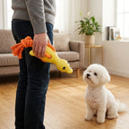 High-quality cute duckling rattle sound toy TPR dog chew toy pet rope, suitable for dog interactive play