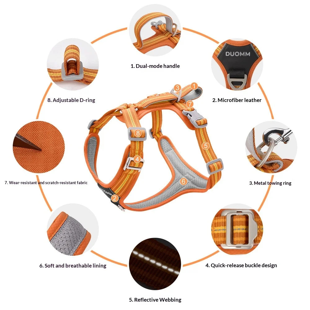 Dog Leash Shock Absorbing Nylon Sports Fashion Pet Harness Outdoor Adjustable Environmental Protection Reflective Wear-Resistant Two-in-One