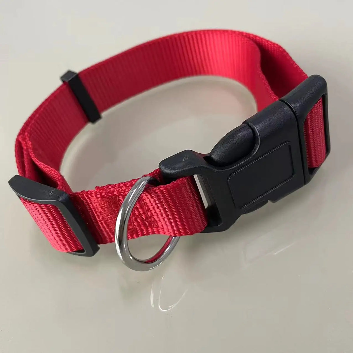 Unique Fashion Custom Woven Striped Ribbon Pet Dog Accessories Collar LOGO Waterproof Nylon AirTag Adjustable Quick Release Buckle