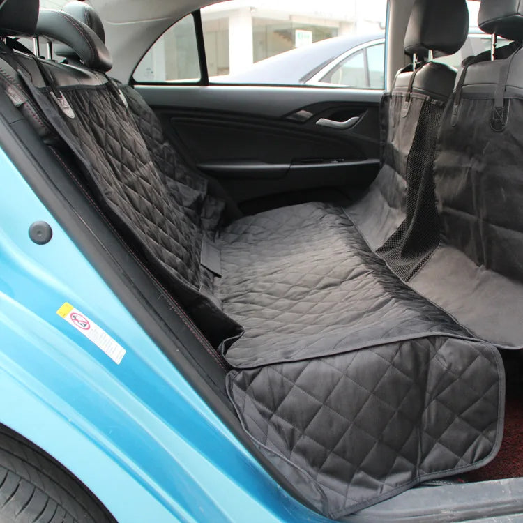 Quilted dog car seat covers with hammock and bench styles, suitable for the rear seat