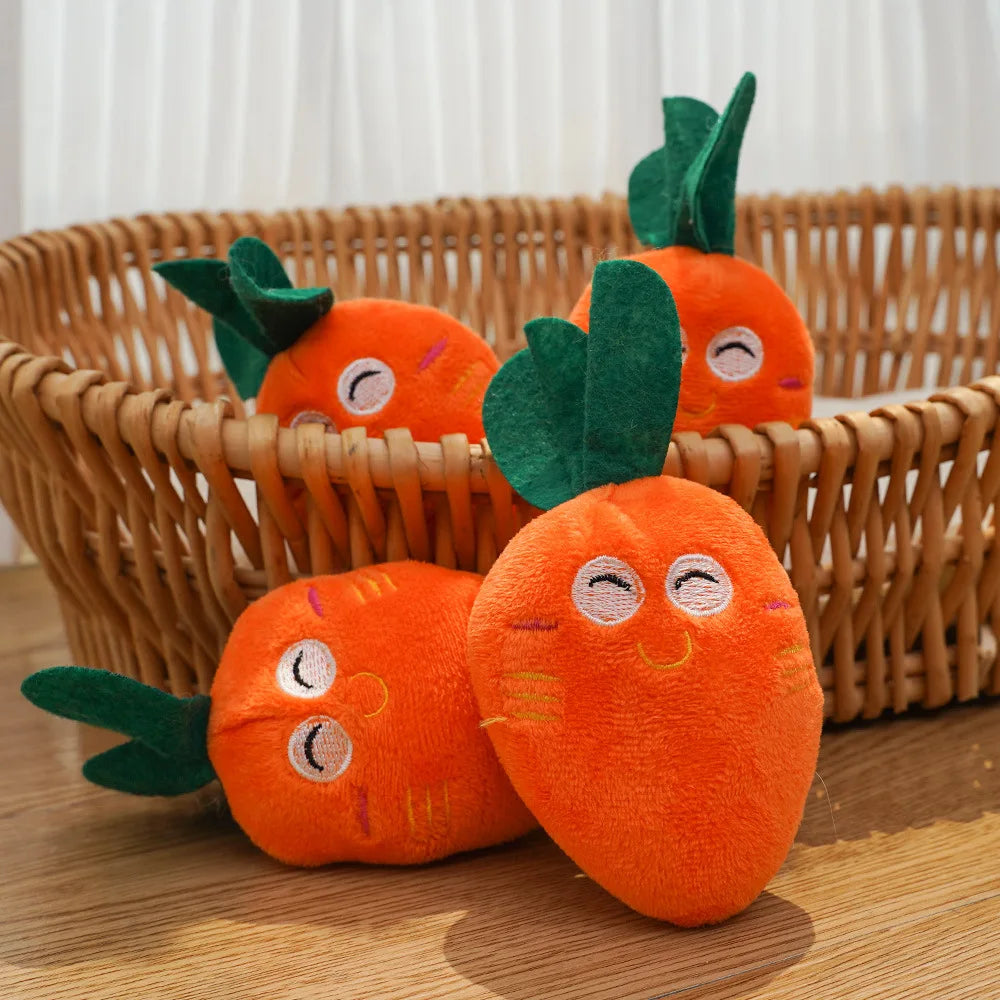 Dog Bone Chicken Leg Fruit Carrot Plush Squeaky Anti-Chew Pet Toys for Dogs and Cats