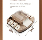 Plastic pet intelligent toy dog food slow feeding bowl, press-type sliding lid, can relieve the boredom of cats and dogs