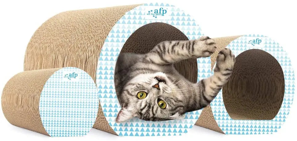 All Paws 3-in-1 Cat Accessories Cave Scratcher Lounge Cardboard Cat Scratcher Durable Cat Scratcher with Catnip