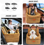 Dog Car Booster Seat, Quilted Pet Booster Seat for Small Dogs and Cats Under 30 lbs, Washable Cover, Safety Belt, Fits SUVs and Vans