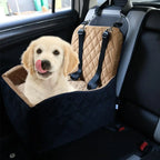 Car Safety Seat for Small Dogs with Storage Bag - Removable, Washable Pet Booster Seat with Seatbelt, Suitable for Travel