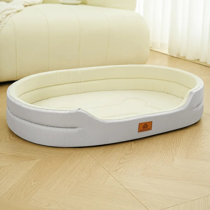 Bite-Resistant Oxford Cloth Dog and Cat Cave Bed Orthopedic Support Bed for Large Dogs Oval Four Seasons Warm Fashionable Modern