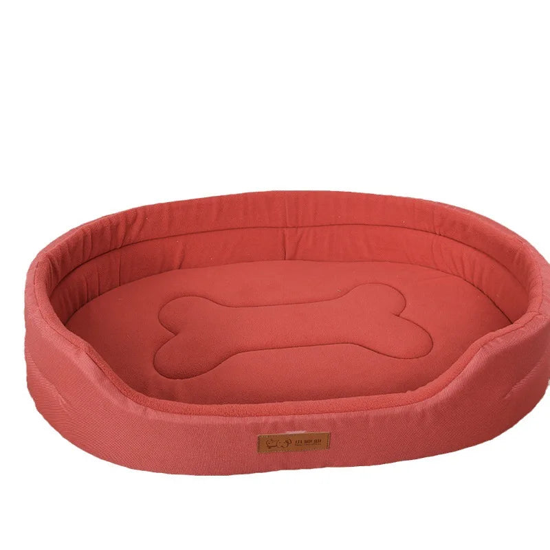 Bite-Resistant Oxford Cloth Dog and Cat Cave Bed Orthopedic Support Bed for Large Dogs Oval Four Seasons Warm Fashionable Modern