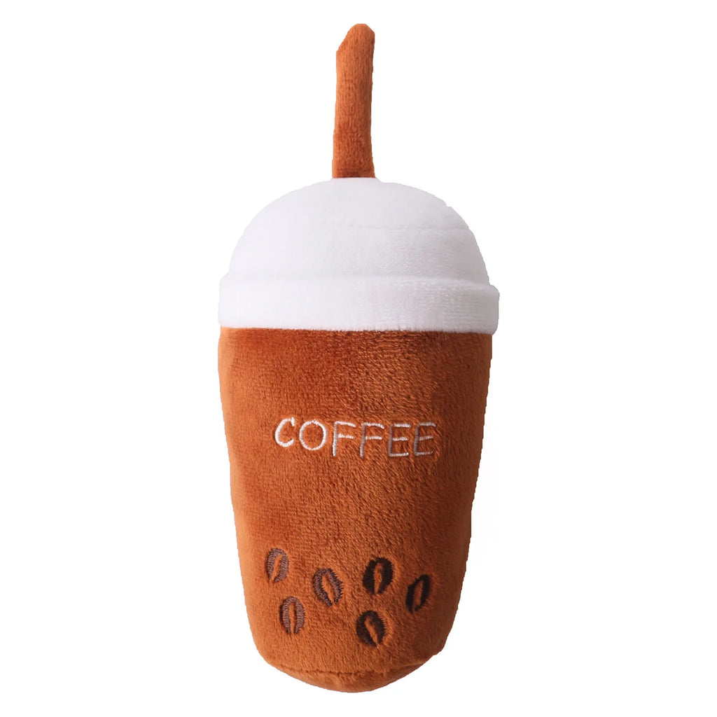 Pet Accessories Bubble Tea-shaped Dog Plush Toy Interactive Cup Puppy Squeaky Toy