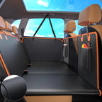Upgraded Material Leather Pet Dog Rear Car Seat Extender - Waterproof Pet Rear Seat Cover with Mesh Windows