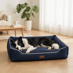Waterproof Oxford Cloth Pet Sofa Bed Scratch-Resistant Fabric PP Cotton High Resilience Easy Hair Removal Non-Slip Base