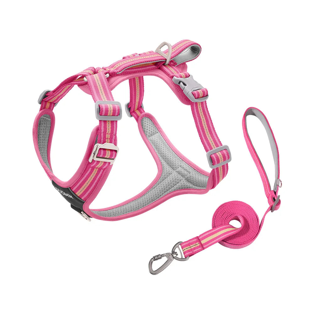 Dog Leash Shock Absorbing Nylon Sports Fashion Pet Harness Outdoor Adjustable Environmental Protection Reflective Wear-Resistant Two-in-One