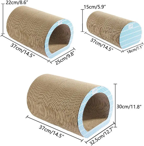All Paws 3-in-1 Cat Accessories Cave Scratcher Lounge Cardboard Cat Scratcher Durable Cat Scratcher with Catnip