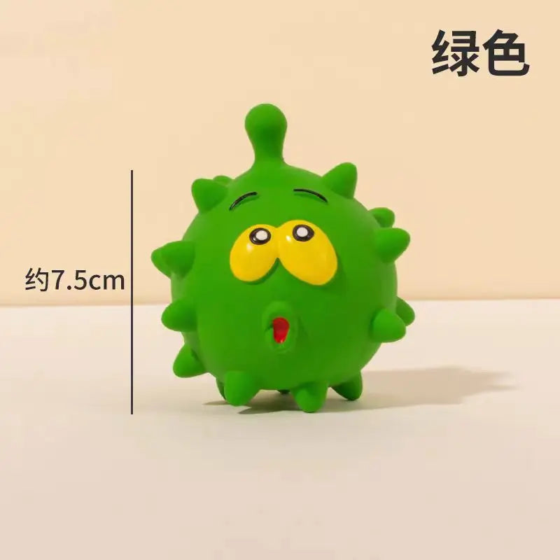 Cute and interesting latex small dog ball chew toy with colorful spikes that squeak