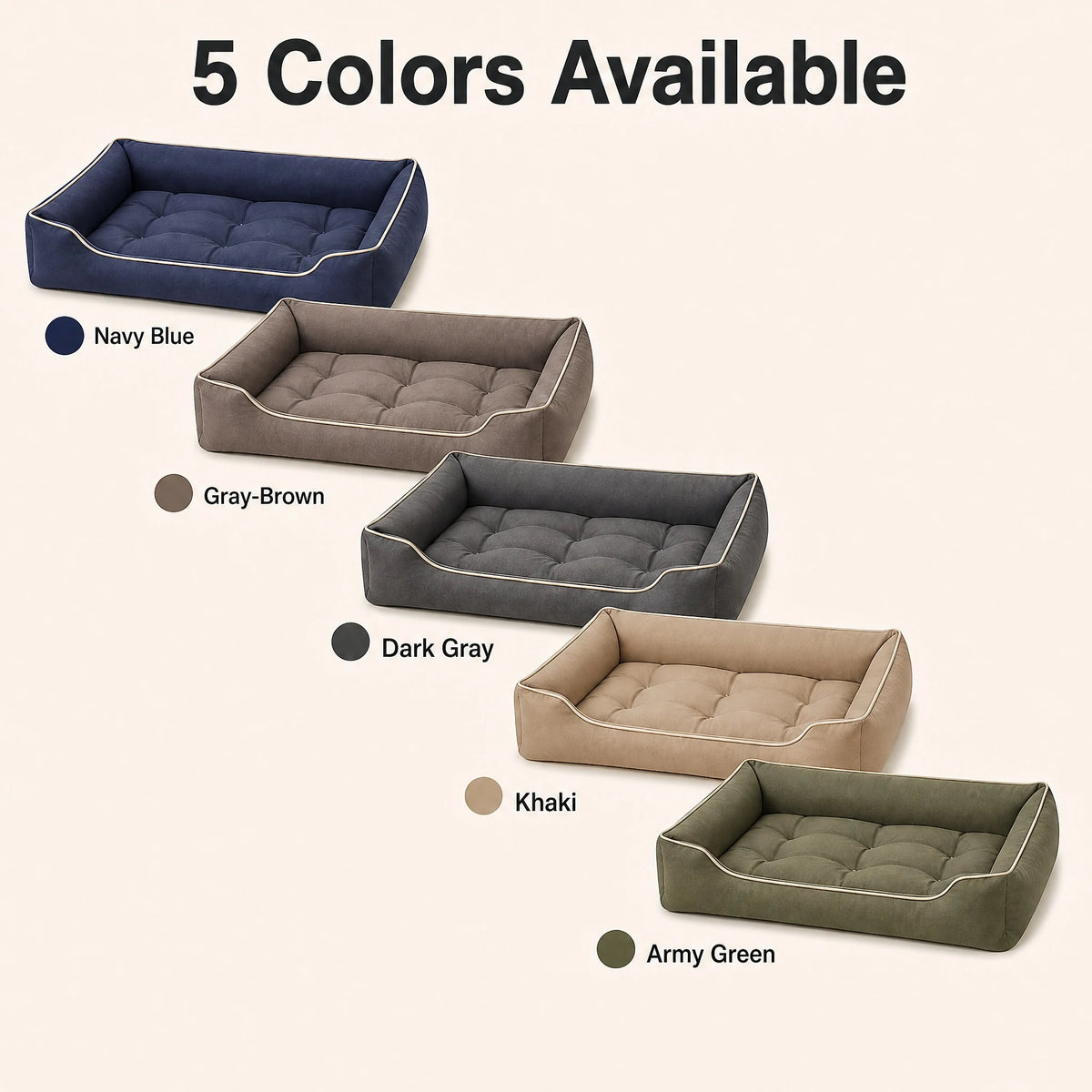 Waterproof Oxford Cloth Pet Sofa Bed Scratch-Resistant Fabric PP Cotton High Resilience Easy Hair Removal Non-Slip Base