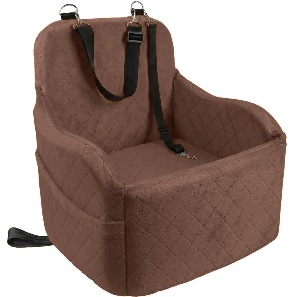 Car Safety Seat for Small Dogs with Storage Bag - Removable, Washable Pet Booster Seat with Seatbelt, Suitable for Travel