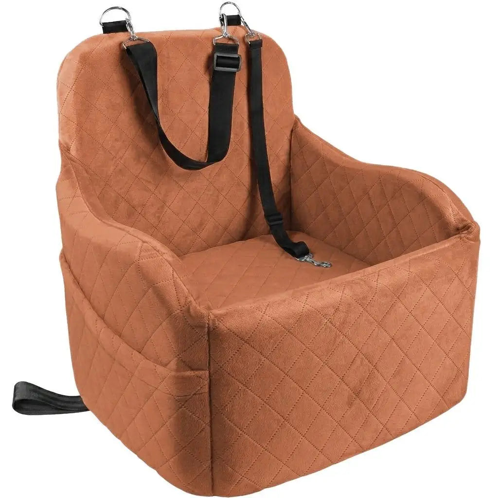Car Safety Seat for Small Dogs with Storage Bag - Removable, Washable Pet Booster Seat with Seatbelt, Suitable for Travel
