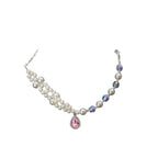 Pearl Crystal Pendant Princess Style Pet Collar Necklace Stretchable Design Suitable for Cats and Dogs - Suitable for All Seasons