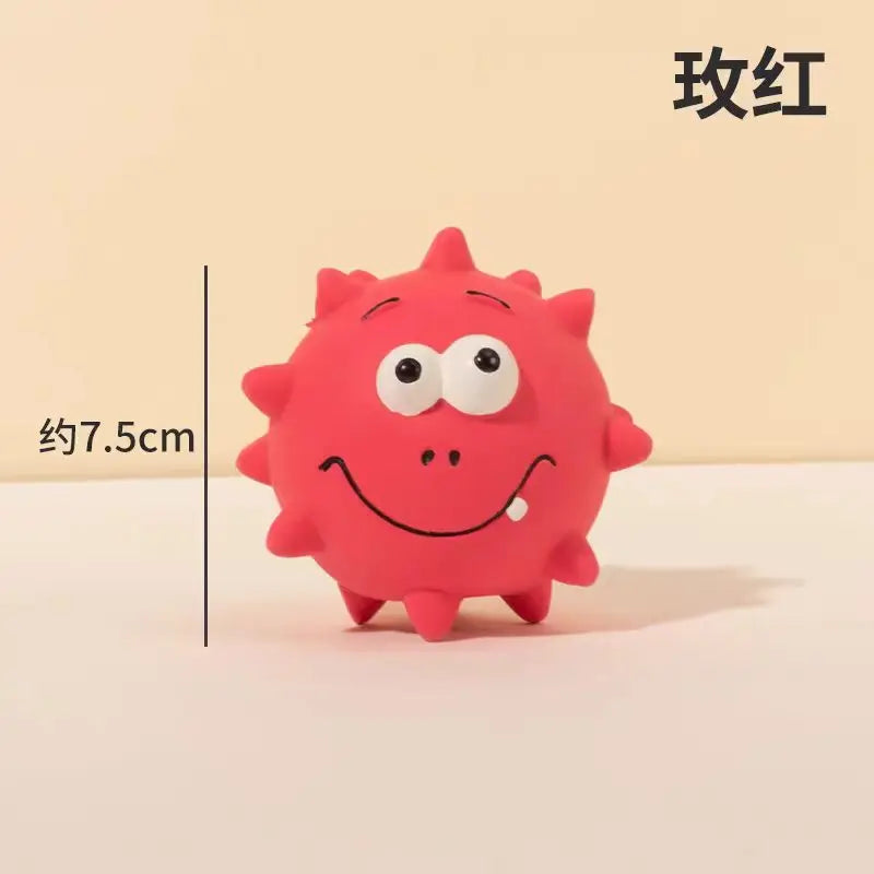 Cute and interesting latex small dog ball chew toy with colorful spikes that squeak