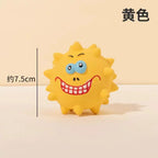 Cute and interesting latex small dog ball chew toy with colorful spikes that squeak