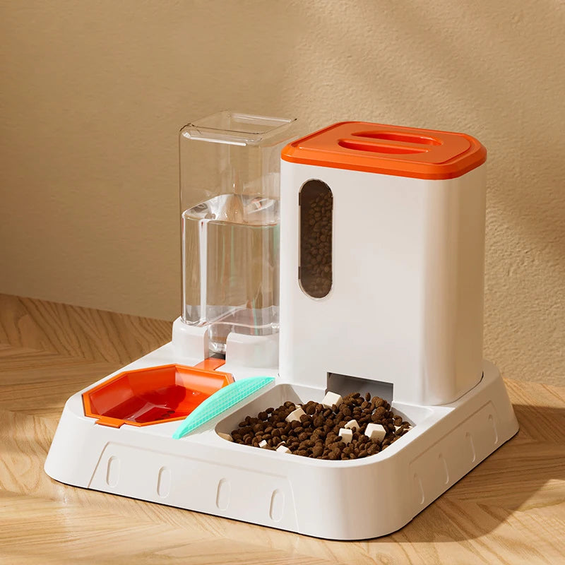 Cat Automatic Feeder and Waterer Portable 2-in-1 Large Capacity Waterproof Indoor/Outdoor Pet Supplies Accessories