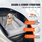 Dog Car Booster Seat Waterproof Oxford Cloth Pet Car Seat with Seat Belt Clip PP Cotton Filled Suitable for Cats