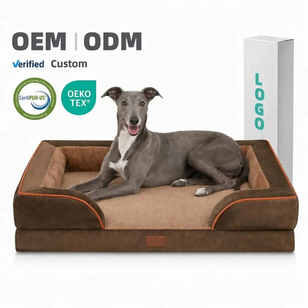 Premium pet bed dog sofa with luxury non-slip base, removable orthopedic large dog bed, washable
