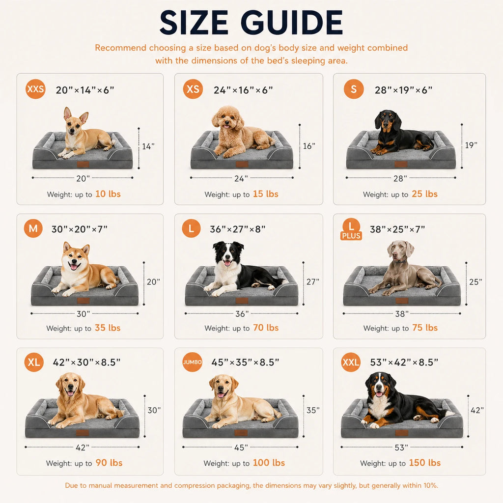 Premium pet bed dog sofa with luxury non-slip base, removable orthopedic large dog bed, washable