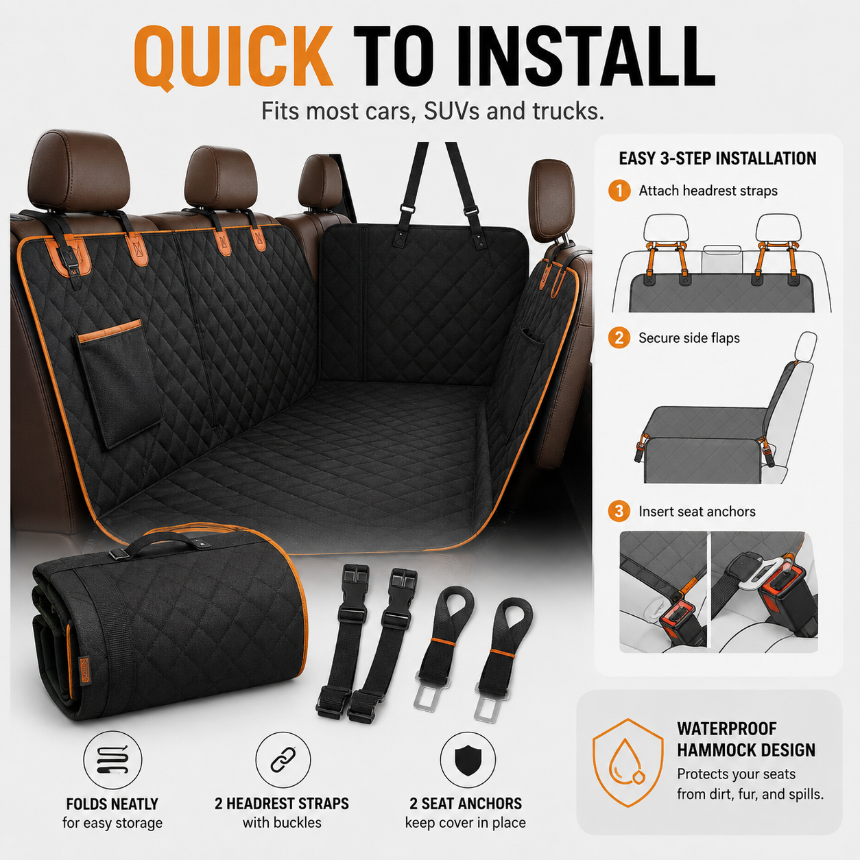 RoveTail™ Waterproof Dog Car Seat Cover
